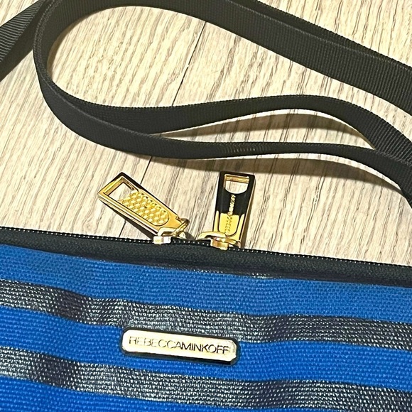 Rebecca Minkoff laptop case Black and Blue Striped 15" Sleeve Case Bag - Picture 8 of 11